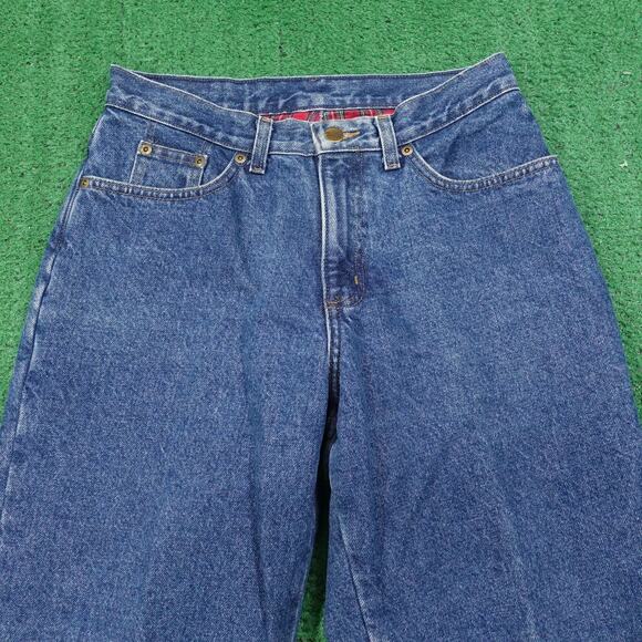 VINTAGE L.L.Bean Jeans Womens 6 Petite Blue Double L Relaxed Fit Flannel Lined - Picture 5 of 12